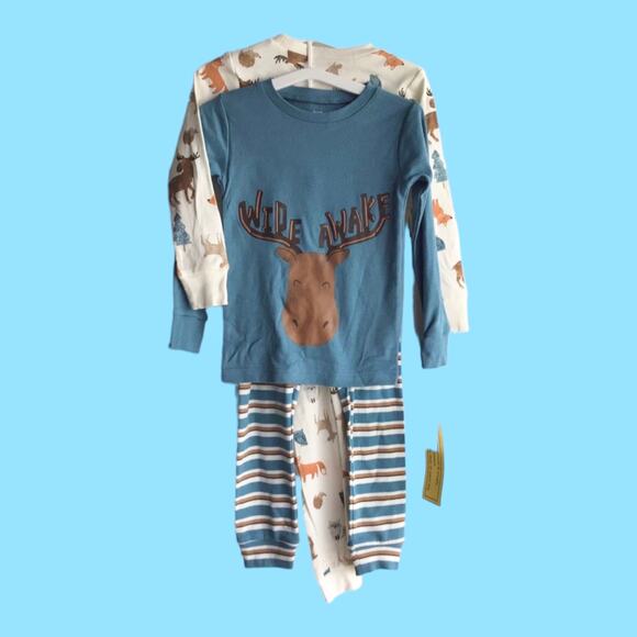 NEW 3T SNUG FIT PAJAMAS Long Sleeve 4 Piece Carters Boys PJS Tops Pants Play Set - Picture 6 of 6